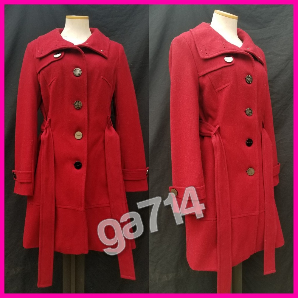 Kenneth Cole | Red Wool Blend Peacoat | Size 10